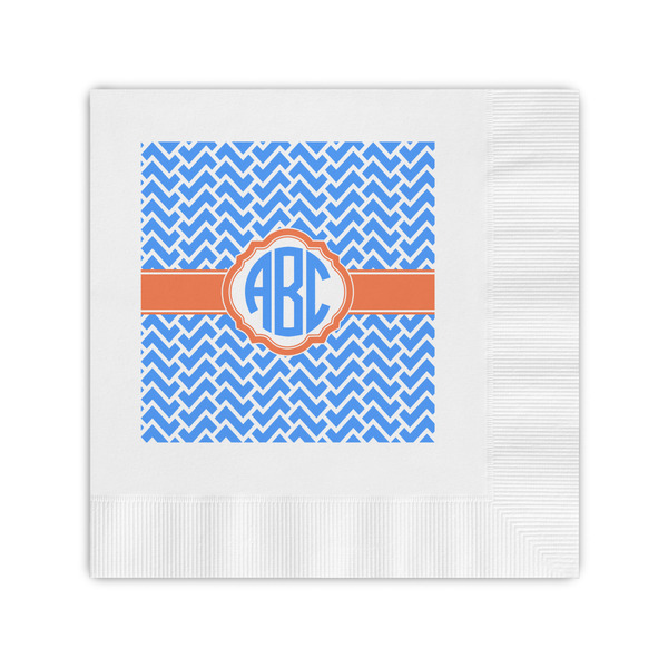Custom Zigzag Coined Cocktail Napkins (Personalized)