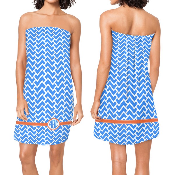 Zigzag Custom Bath Wrap - Front & Back View