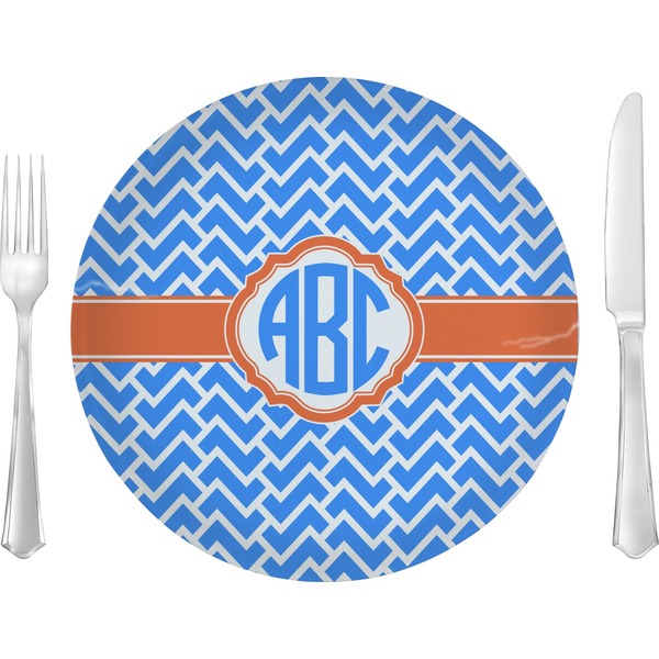Custom Zigzag 10" Glass Lunch / Dinner Plates - Single or Set (Personalized)