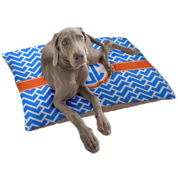 Custom Zigzag Dog Bed - Large w/ Monogram