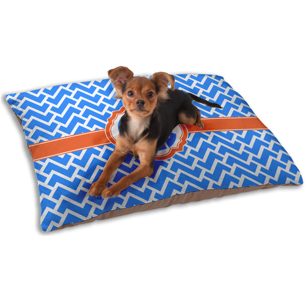 Custom Zigzag Dog Bed - Small w/ Monogram