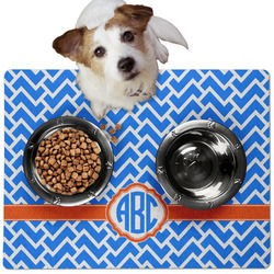 Zigzag Dog Food Mat - Medium w/ Monogram