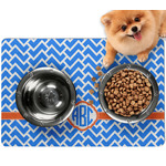Zigzag Dog Food Mat - Small w/ Monogram
