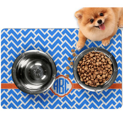 Zigzag Dog Food Mat - Small w/ Monogram