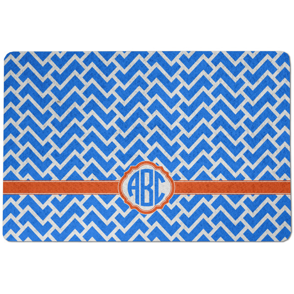Custom Zigzag Dog Food Mat w/ Monogram