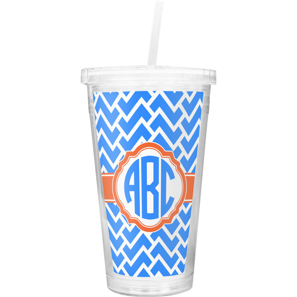 Custom Zigzag Double Wall Tumbler with Straw (Personalized)
