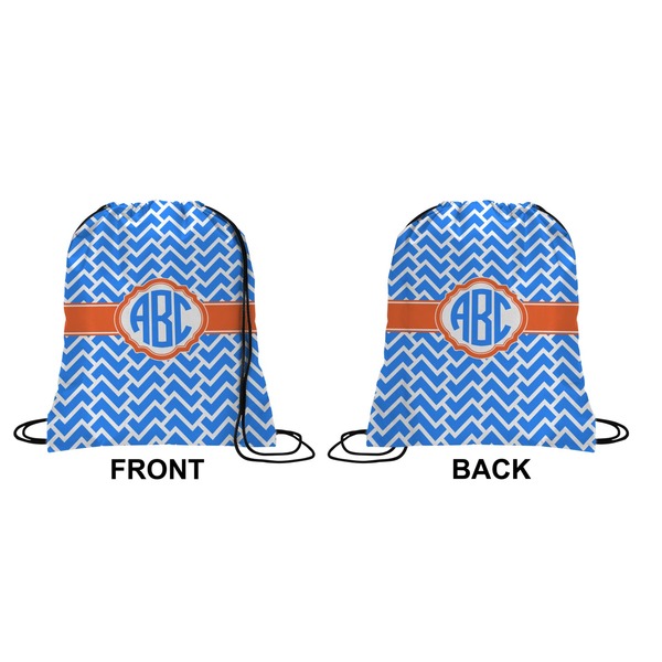 Zigzag Drawstring Backpack Front & Back Small