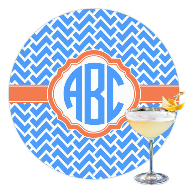 Custom Zigzag Printed Drink Topper - 3.5" (Personalized)