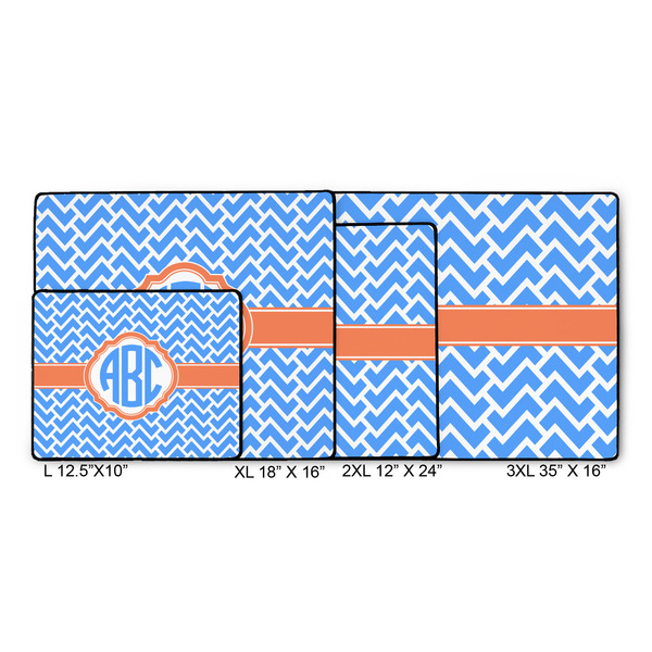Zigzag Gaming Mats - SIZE CHART