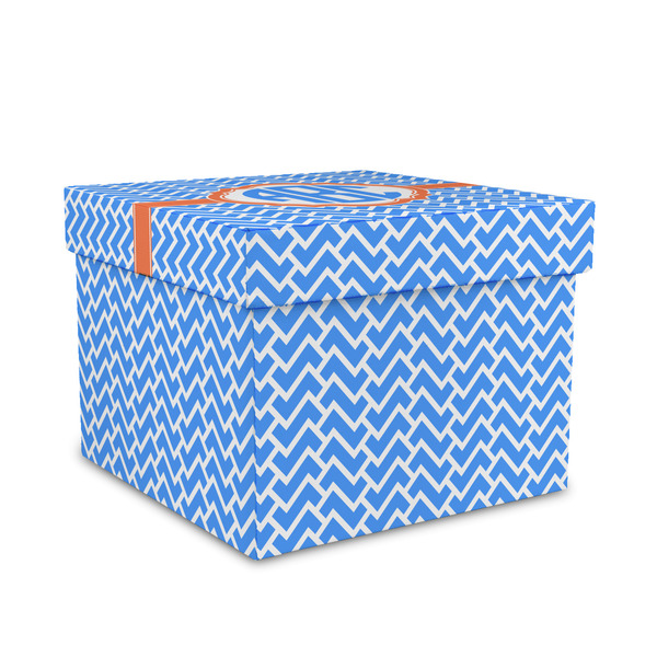 Custom Zigzag Gift Box with Lid - Canvas Wrapped - Medium (Personalized)
