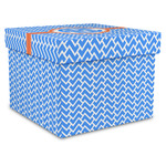 Zigzag Gift Box with Lid - Canvas Wrapped - X-Large (Personalized)