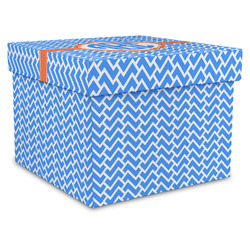 Zigzag Gift Box with Lid - Canvas Wrapped - X-Large (Personalized)