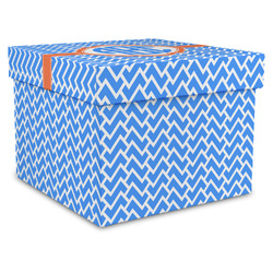 Zigzag Gift Box with Lid - Canvas Wrapped - XX-Large (Personalized)