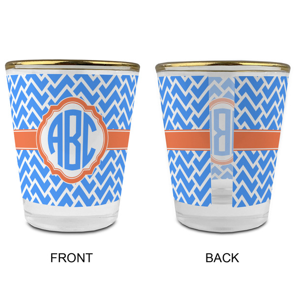 Zigzag Glass Shot Glass - with gold rim - APPROVAL