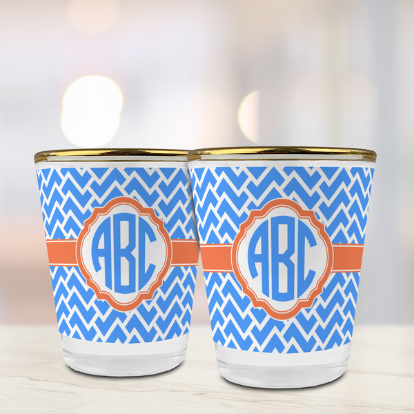 Zigzag Glass Shot Glass - with gold rim - LIFESTYLE