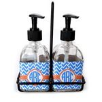 Zigzag Glass Soap & Lotion Bottle Set (Personalized)