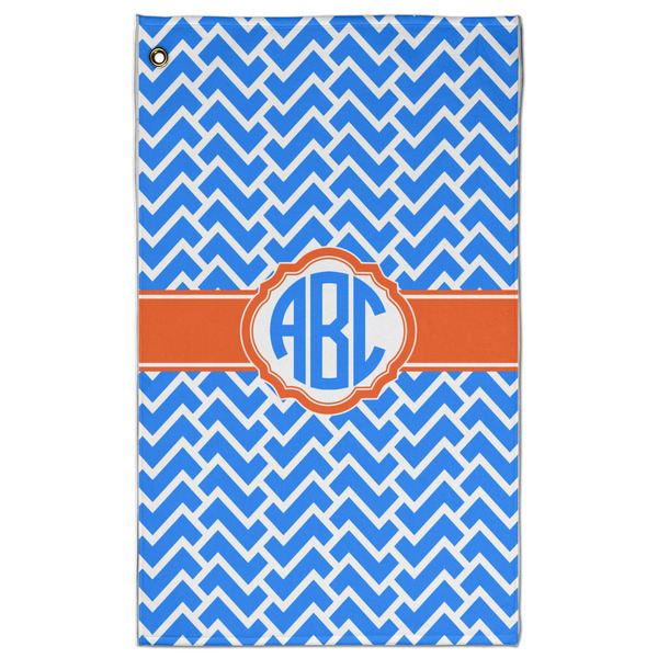 Custom Zigzag Golf Towel - Poly-Cotton Blend - Large w/ Monograms