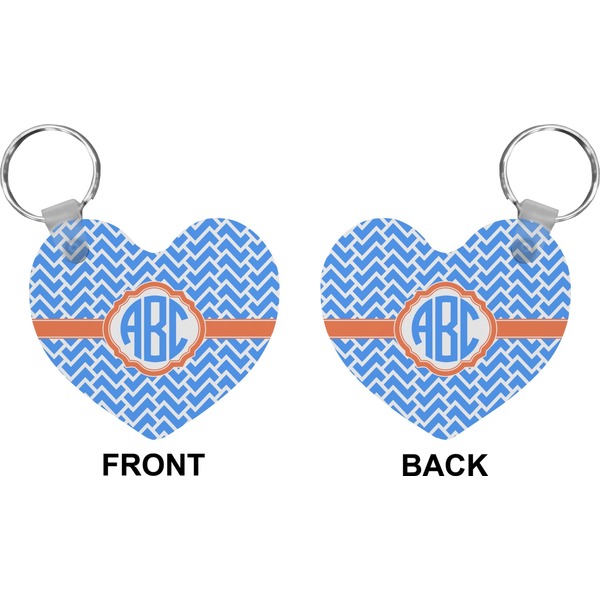 Zigzag Heart Keychain (Front + Back)
