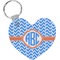 Zigzag Heart Plastic Keychain w/ Monogram