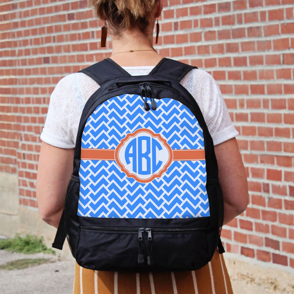 Zigzag Large Backpack - Black - On Back