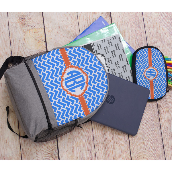 Zigzag Large Backpack - Gray - With Stuff