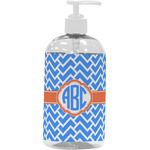 Zigzag Plastic Soap / Lotion Dispenser (16 oz - Large - White) (Personalized)