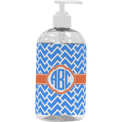 Zigzag Plastic Soap / Lotion Dispenser (16 oz - Large - White) (Personalized)
