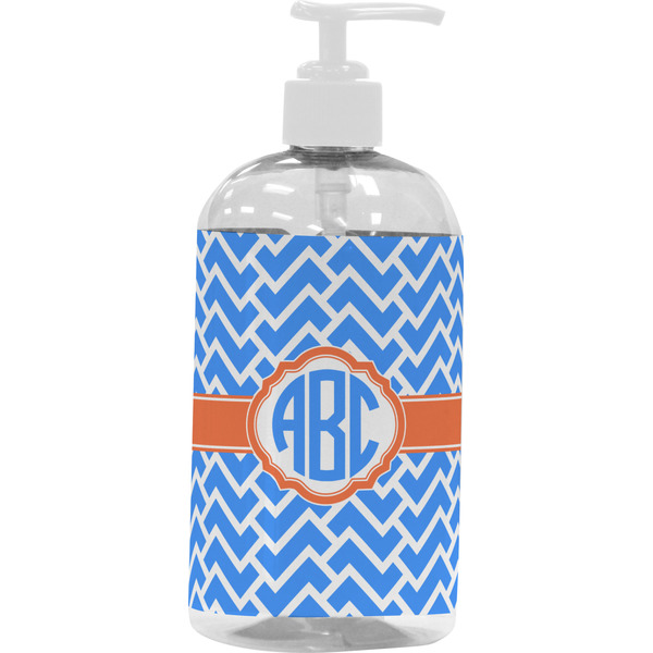 Custom Zigzag Plastic Soap / Lotion Dispenser (16 oz - Large - White) (Personalized)