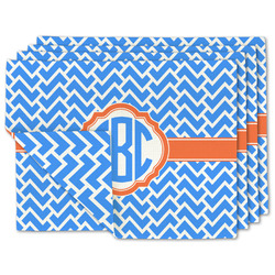 Zigzag Linen Placemat w/ Monogram
