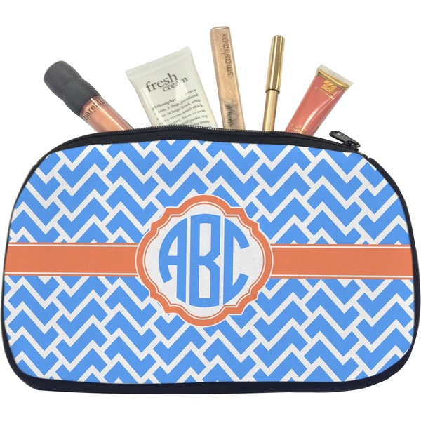 Custom Zigzag Makeup / Cosmetic Bag - Medium (Personalized)
