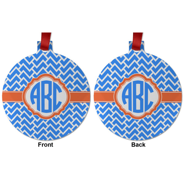 Zigzag Metal Ball Ornament - Front and Back