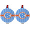 Zigzag Metal Ball Ornament - Front and Back