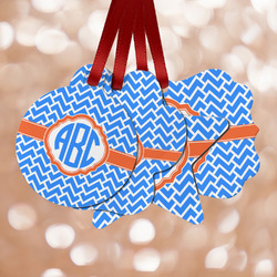Zigzag Metal Ornaments - Double Sided w/ Monogram