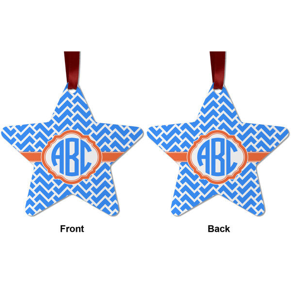 Zigzag Metal Star Ornament - Front and Back