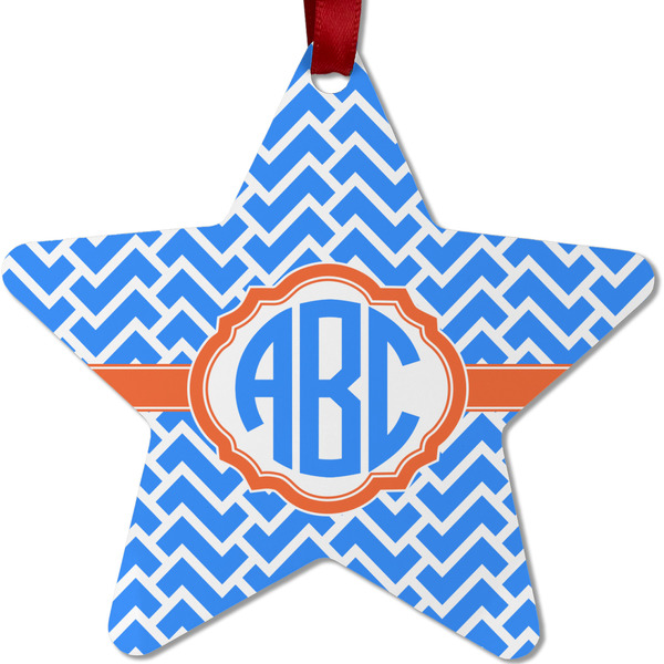 Zigzag Metal Star Ornament - Front