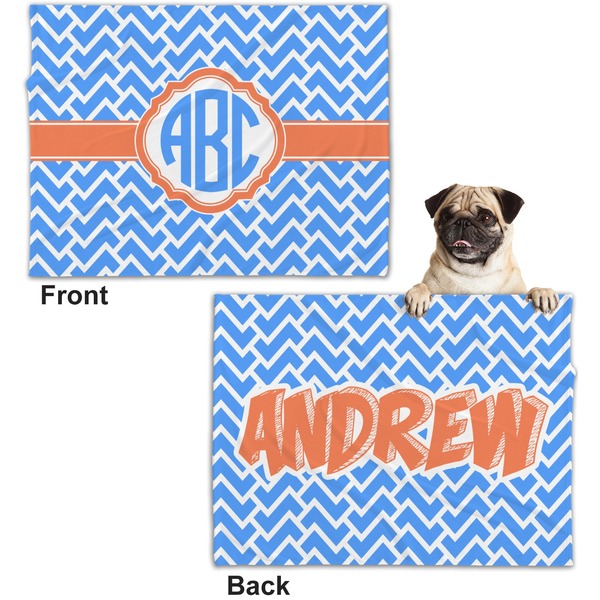Zigzag Microfleece Dog Blanket - Regular - Front & Back