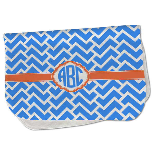 Custom Zigzag Burp Cloth - Fleece w/ Monogram
