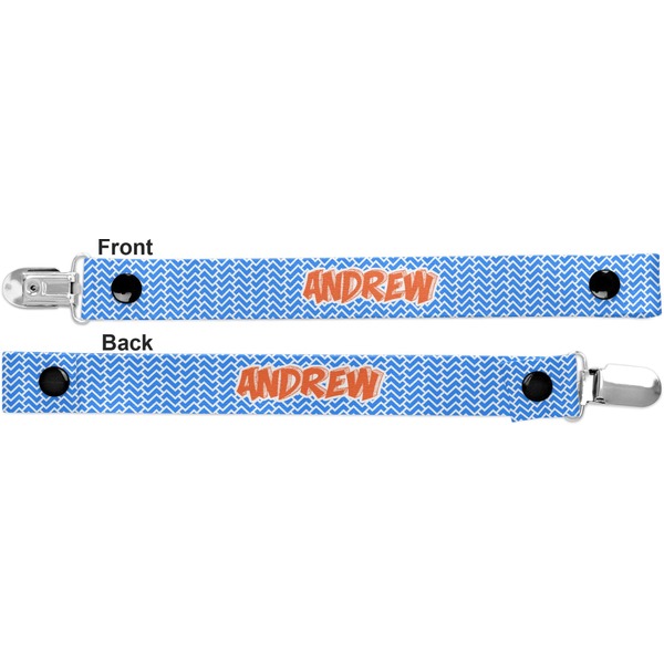 Zigzag Pacifier Clip - Front and Back