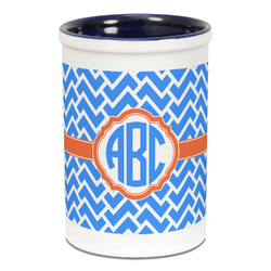 Zigzag Ceramic Pencil Holders - Blue