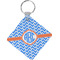 Zigzag Diamond Plastic Keychain w/ Monogram