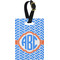 Zigzag Plastic Luggage Tag - Rectangular w/ Monogram