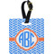 Zigzag Plastic Luggage Tag - Square w/ Monogram