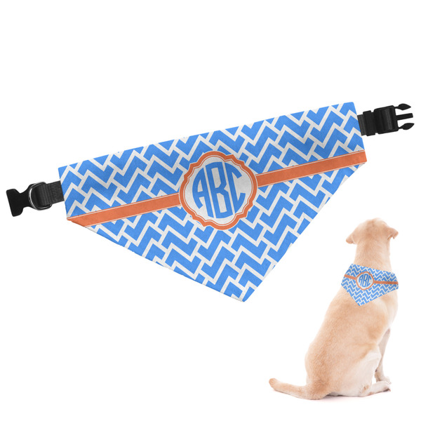 Custom Zigzag Dog Bandana - Large (Personalized)