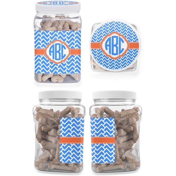 Zigzag Pet Treat Jar - Multiple Angles