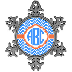 Zigzag Vintage Snowflake Ornament (Personalized)