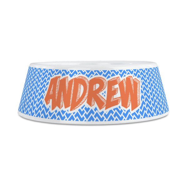 Zigzag Plastic Dog Bowls - Medium - FRONT