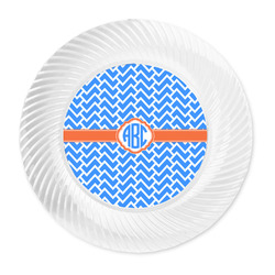 Zigzag Plastic Party Dinner Plates - 10" (Personalized)