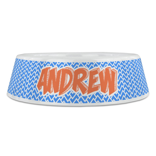 Zigzag Plastic Pet Bowls - Large - FRONT