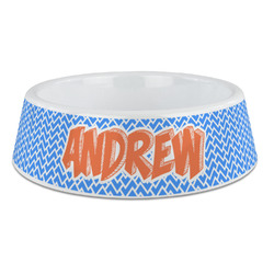 Zigzag Plastic Dog Bowl - Large (Personalized)