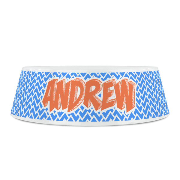 Zigzag Plastic Pet Bowls - Small - FRONT